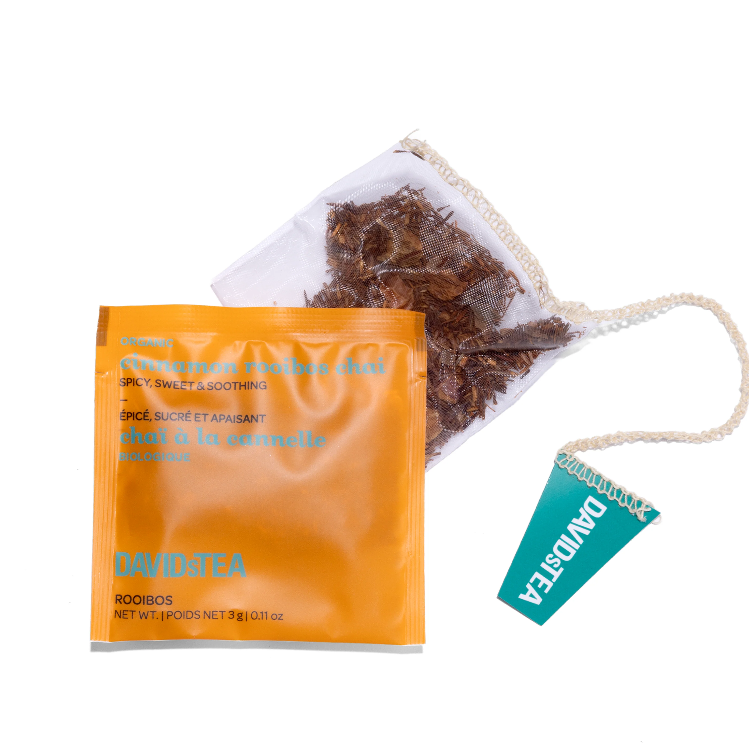 DAVIDsTEA Organic Cinnamon Rooibos Tea Pack of 25 Sachets - Image 2