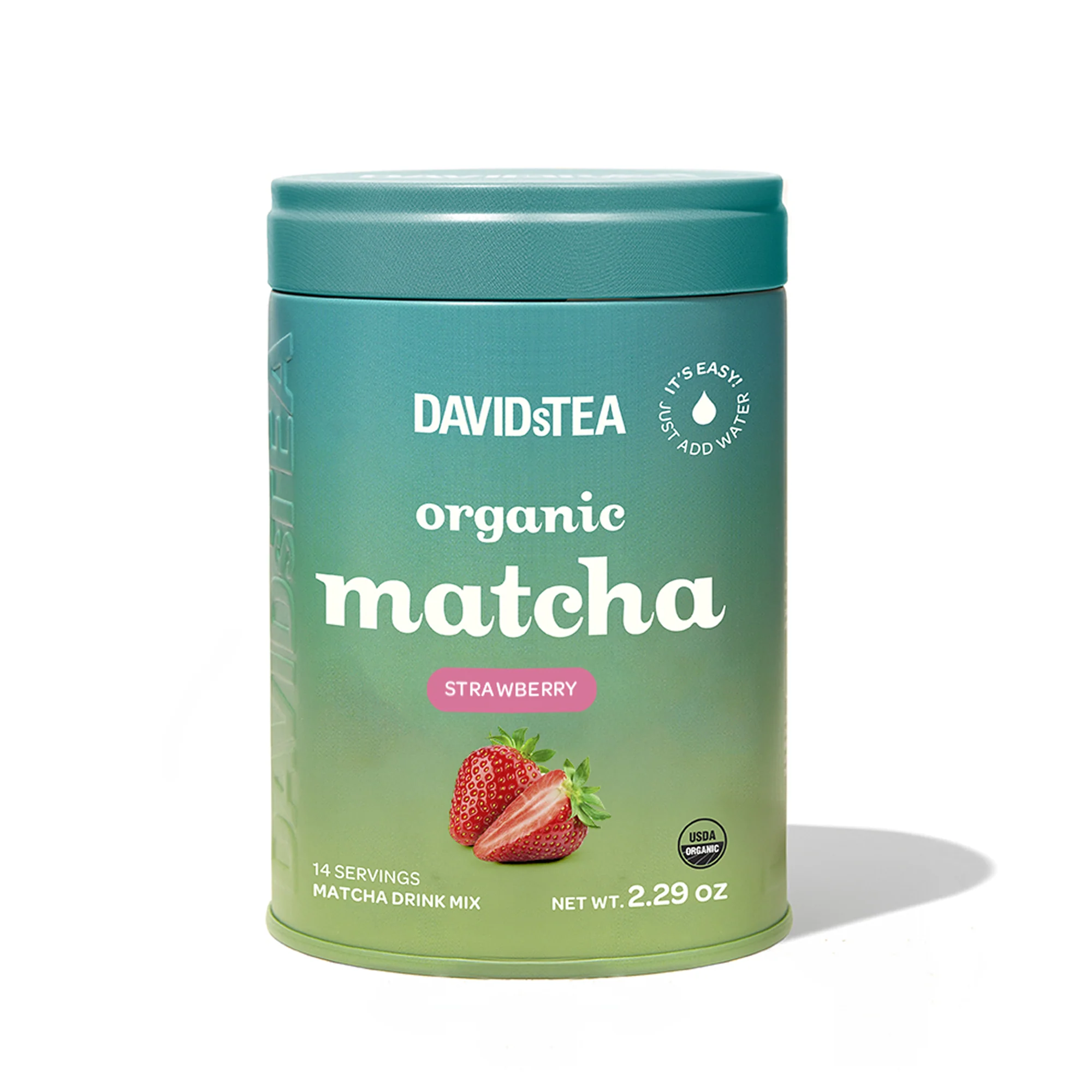 DAVIDsTEA Organic Strawberry Matcha Limited Edition Tin — Tea — SKU SB-FB6799-7C5632E80F778D
