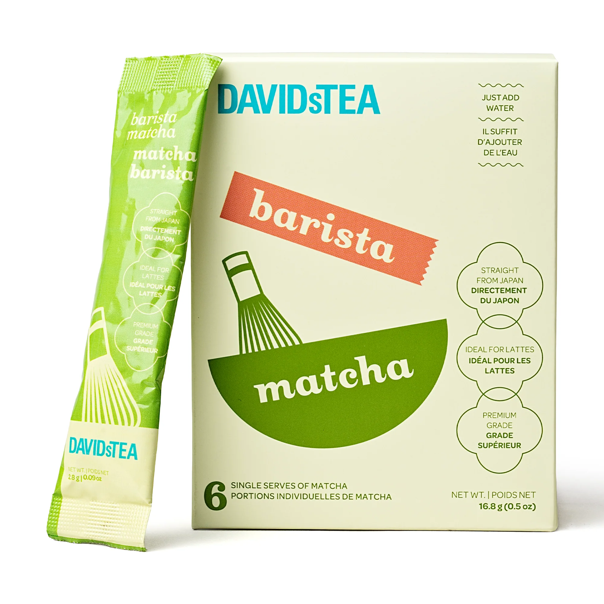 DAVIDsTEA Barista Matcha Pack of 6 Single Serves — Tea