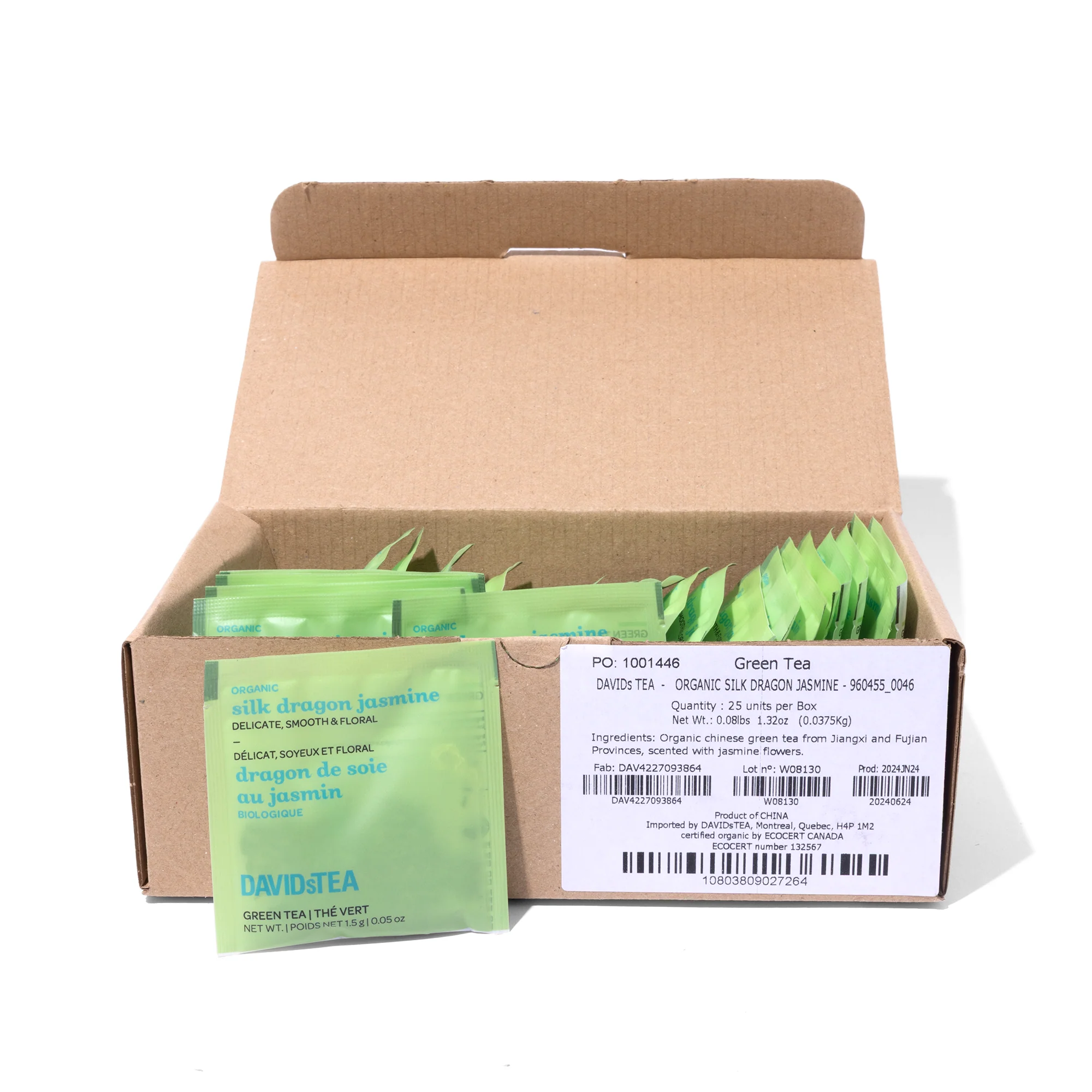 DAVIDsTEA Organic Silk Dragon Jasmine Tea Pack of 25 Sachets - Image 3