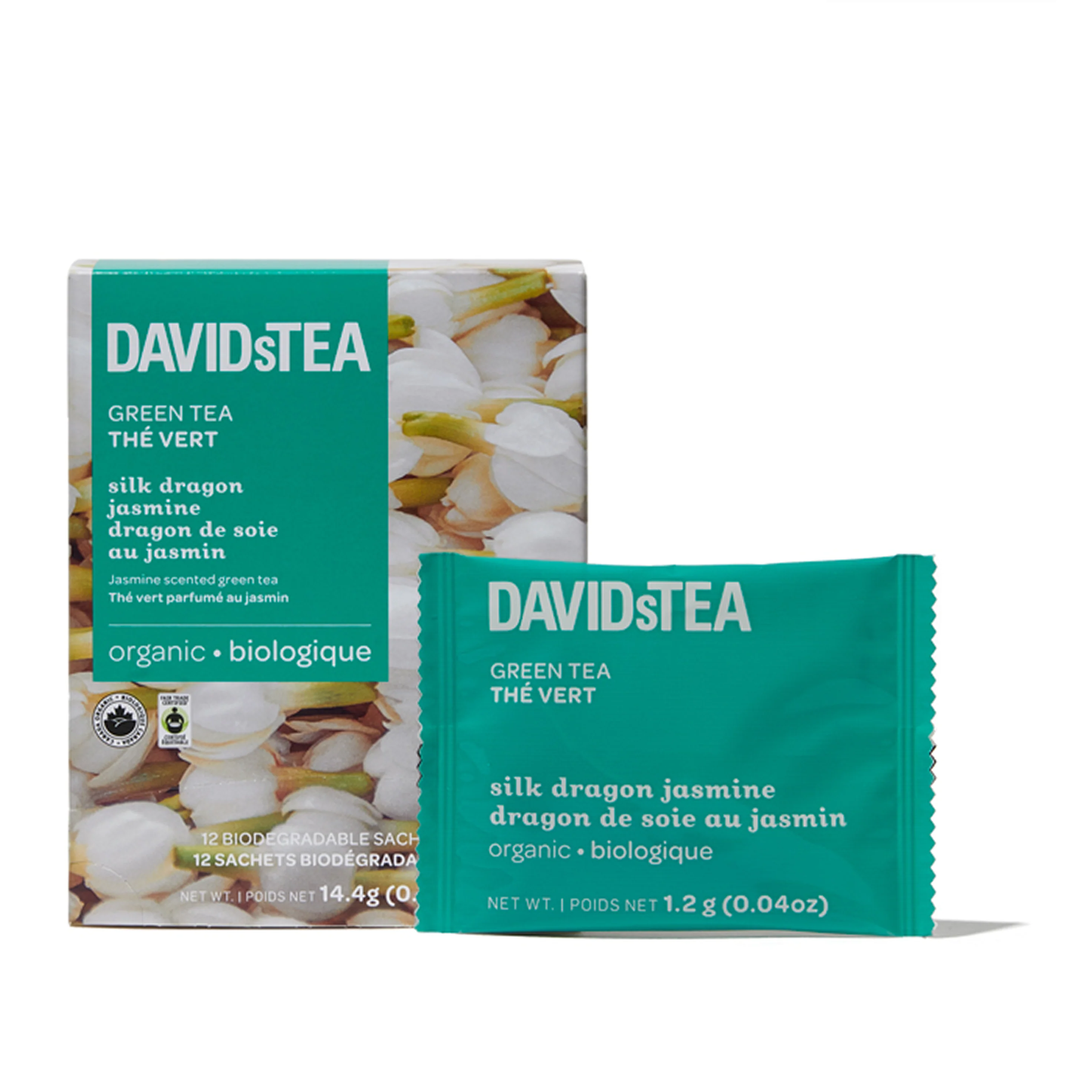 DAVIDsTEA Organic Silk Dragon Jasmine Tea Pack of 12 Sachets — SKU SB-FB6799-64BF9EB45A54D6